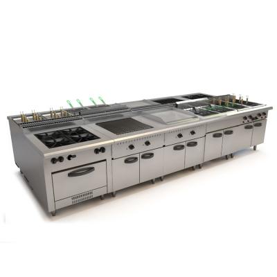 China Luxurious And Fashion Solutions Industry Hospitality Depth 900Mm Gas Modular Cooking Line Commerical Kitchen Equipment for sale