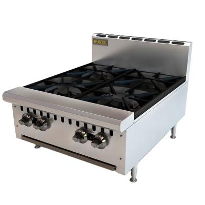 China Outdoor Commercial Cooking Equipment Hotel Table Top Cooking 4 Burner Gas Stove for sale