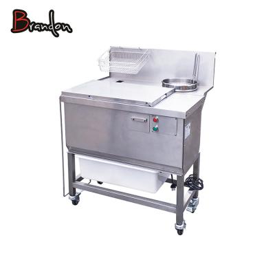 China SS Fast Food Kitchen Equipment Electric Breading Table / Wrapping Powder Table for sale