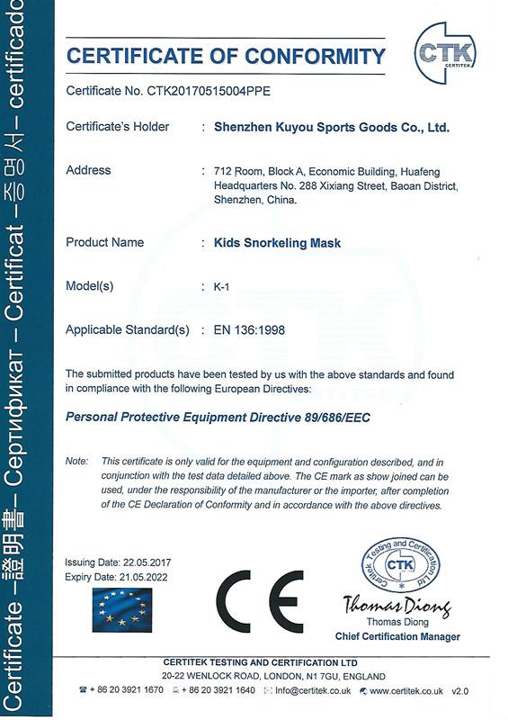 CE - Dongguan Kuyou Sports Goods Co., Ltd.