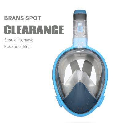 China 180 Wide View Brand Clearance Full Face Snorkel Mask! Cheap Sale Mask Adult Swimming Diving Set for sale