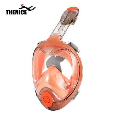 China 180 wide view THENICE snorkel mask with dry top breathing system, fold up 180 degree panoramic view diving mask for sale