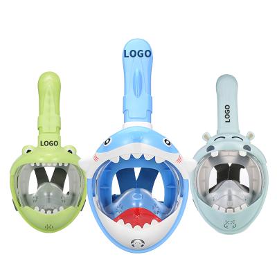 China 180 Wide View Kids Products Cute Diving Equipment Silicone Full Face Snorkel Swimming Mask for sale