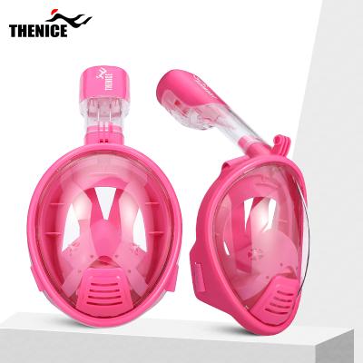 China 180 Wide View Kids Face Mask Dry Swimming Design , Kids Full Face Snorkel Diving Mask for sale