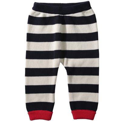 China Breathable Boy Winter Stylish Striped Pattern Boys Knitted Pants Best Selling Loose Casual Kids Sweater Pants for sale