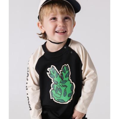 China Factory Custom Baby Boy Breathable Long Sleeve T-shirts Printing All Season Soft 100% Cotton Kids Baby T-shirts for sale