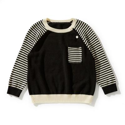 China Fashion Breathable Design Long Sleeve Kids Pullover Striped Super Soft Cotton Kids Baby T-shirts for sale