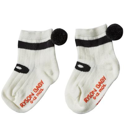 China Sale Infant Autumn Winter Small Ball Mid Tube Top Antibacterial Boys Girls Baby White Socks Boy Kids Warm Socks Kids for sale