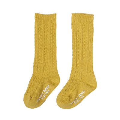 China Spring Antibacterial Kids High Socks Long Anti Slip Knitted Baby Socks Winter Warm Thicken Kids Cotton Socks for sale