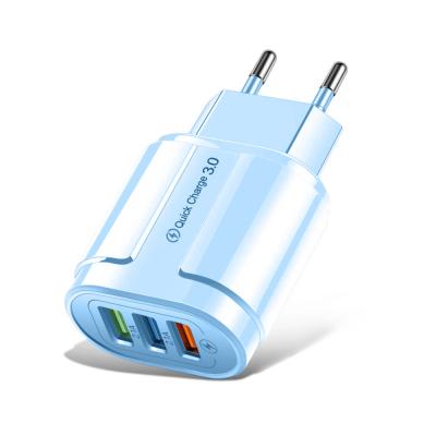 China EU Terminal 4 Ports USB Wall Charger LED Light Power Adapter Mobile Phone Fast Charging QC3.0 Charger Mobile Phone/Camera/PDA/MP3 For Android Samsung for sale