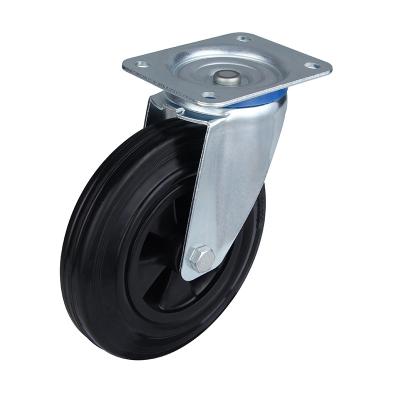 China PIVOT's Best Sell Small Low Power Black Core Swivel Caster Rubber Wheels Wholesale for sale