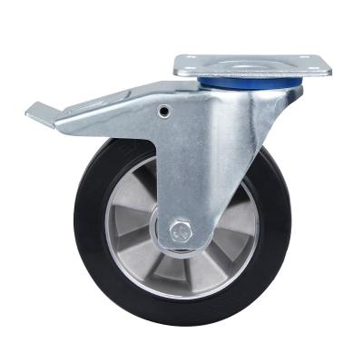 China PIVOT Wholesale Price OEM Swivel Big Large Rubber Industrial Caster Wheels With Brakes for sale