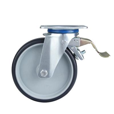 China Good Selling PIVOT 6 Inch Trolley Low Noise Front Locking Industrial Caster Wheels for sale