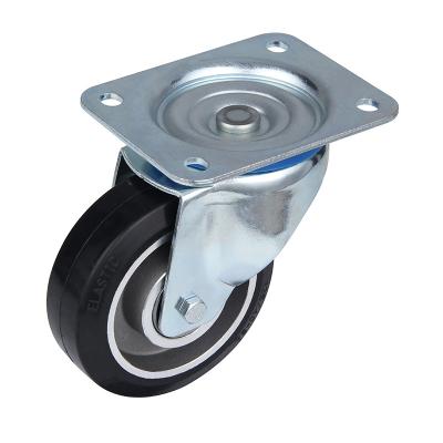 China Wholesale PIVOT Factory Price Swivel Plate Casters 5 Inch Rubber Trolley Caster Wheels for sale