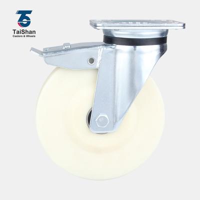 China Taishan MC Heavy Duty Nylon Caster Wheels 800kgs 5 PIVOT Wholesale Total With Cuts for sale