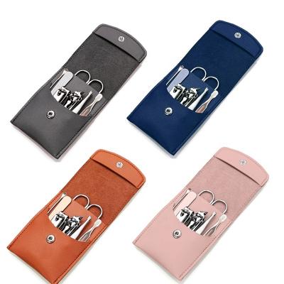 China Luxury 7 Pieces Pedicure Manicure Bag PU Folding Cutter Nail Set LOGO Custom Private Label 7Pcs Manicure Sets Portable Nail Tool Kit for sale