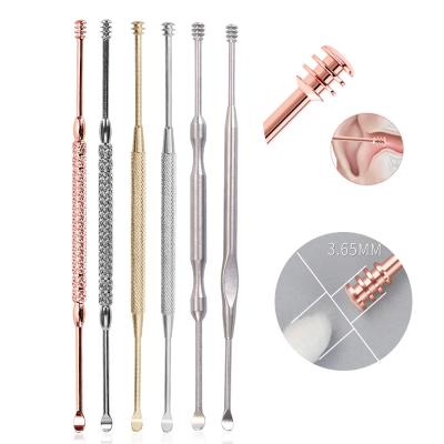 China Deluxe Earpick Picker Personal Care Tool Spoon Ear Screw Wax Earpick Tool Stainless Steel Clean Ear Wax Removal Remover Set Kit for sale