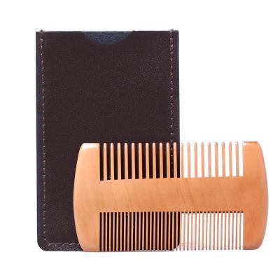 China Wholesale Luxury Hot Sale Men's Hair Wooden Beard Comb Double Sided Wooden Hair Brush Comb Beard Brush Men's Beard Pocket Comb Mustache for sale