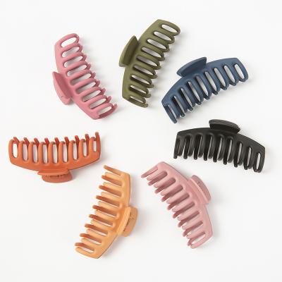 China Matte Acrylic Nonslip Fashion Big Claw Hair Clips Girls Plastic Hairpins Acetate Crab Claw Hair Clips Acrylic Plastic Clip Spring for sale