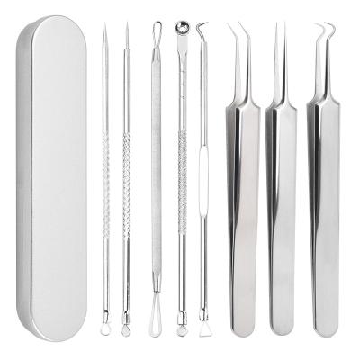 China Luxury 8pcs Pimple Spot Blackhead Spot Acne Staple Needle Remover Tool Kit Beauty Face Comedone Extractor Blackhead Pimple Remover Tool Kit for sale