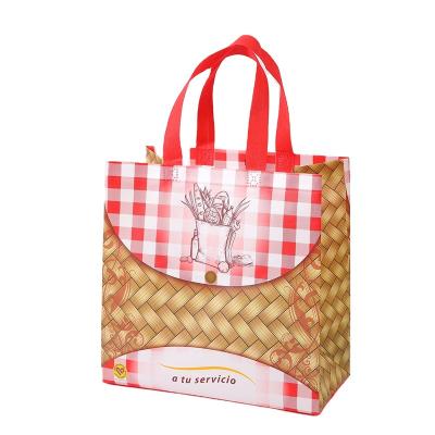 China Wholesale Reusable Grocery Recycled Eco Recyclable OEM Laminated Foldable Non Woven Carry Shopping Bag With Custom Print Logo for sale