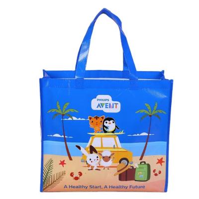 China Lovely Recyclable Wholesale Promotional Anime Characters Printing Matt Lamination Party Gift Tote Bags Non Woven Shopping for sale