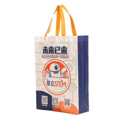 China Zhejiang Recyclable Reusable Grocery Eco Nonwoven Bags Laminated Non Woven Fabric Carry Shopping Bag With Custom Logo for sale