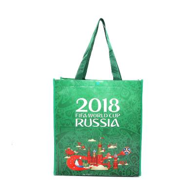 China Manufacturer Wholesale Price Eco Friendly Laminated Portable Non Woven Folding Christmas Advertising Shopping Bag Recyclable for sale