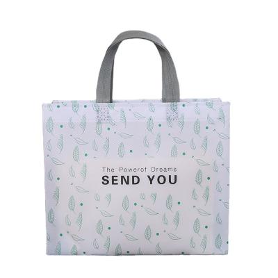 China Reusable Shopping Carry Fabric Tote Cloth Bag White Non Woven Eco Print Supermarket Grocery Promotion Custom Recyclable for sale