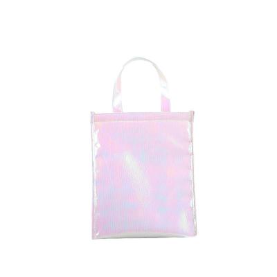 China Manufacturers Iridescent Logo Portable Thermal Waterproof Cooler Bag Custom Catering Nonwoven Insulated Lunch Bag for sale