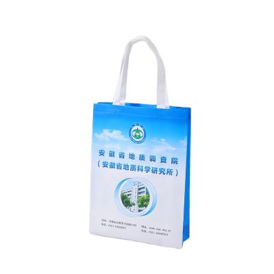 China Custom Wholesale Recyclable Laminated Reusable Nonwoven Laminated Shopping Tote Bag Logo Printed Recycled Grocery Eco RPET for sale