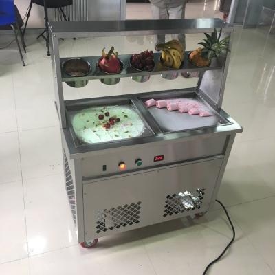 China Snack Factory Ice Cream Machine Comercial Maquina De Helados Roller Rolls Fried Frito Hacer Fried Ice Cream Rolling Machine Pakistan Sri Lanka for sale