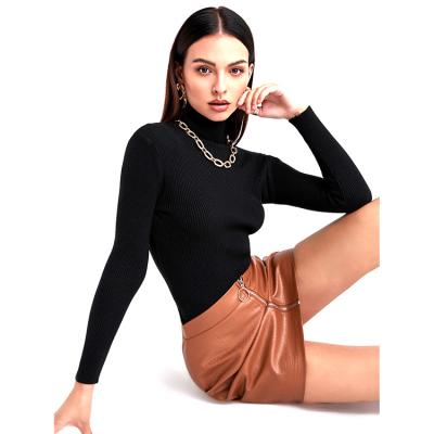 China factory direct custom made casual knitted sweater fashion tortoise neck ribbed Anti-wrinkle knit sweater for sale