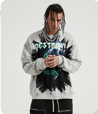 China Fall-winter 2020 foreign anti-pilling lightning copy dyed knotting dark mill side coat high street wind hoodie for sale