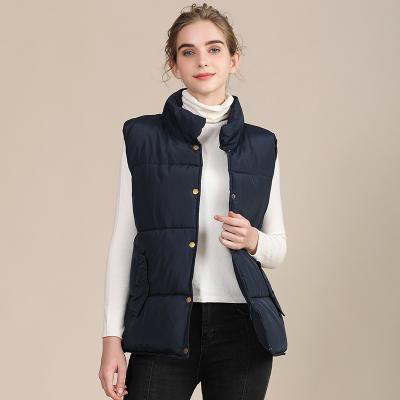 China European and American large size female horse sleeveless vest autumn collar cotton vest cotton viable female vest for sale