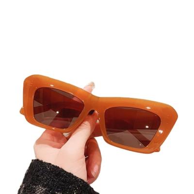 China Fashion Sunglasses 2022 New Fashion Metal Hinge Candy Color High Quality Cat Eye Custom Logo Color Sunglasses for sale