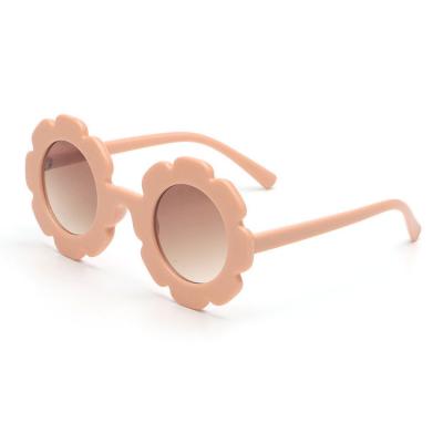 China Fashion Sunglasses 2022 Fashion Cute Round Flower UV400 Sun Glasses Frame Kids Plastic Sunglasses For Girls for sale