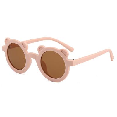 China 2022 Fashion Sunglasses Customized Cute Round Belt Rubber Finished Bear Designer Boys Girls Kids Sunglasses for sale