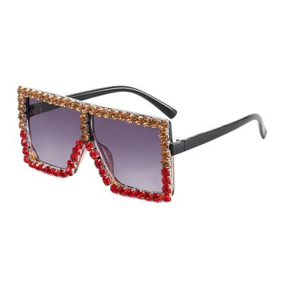 China Custom Color Luxury Diamond Custom Oversized Frame Kids Sunglasses Brand Designer Fashion Sunglasses New for sale