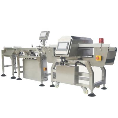 China Weigher and check metal dector food packing chain for vegetable food meat for sale