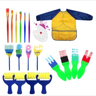 China Children's Sponge Stamp 20 Piece DIY Painting Set Brush Sponge Art Supplies Painting Tool Kit M-540 M-540 for sale