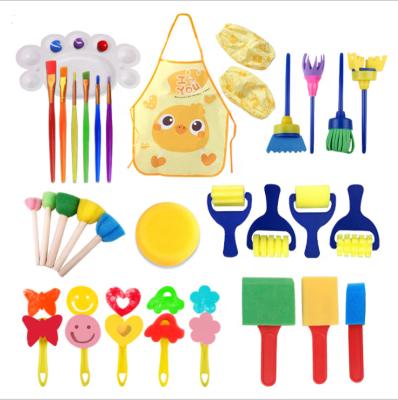 China Kids Painting Tool Kit, 32PCS Kids Washable Brush Sponge Finger Paints Supply For School Prizes Art Party Gift M-535 M-535 for sale