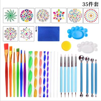 China 35Pcs Mandala Dotting Tools Set for Art Rock Painting, Stencil/Painting Tools Stylus Paint Tray Art Supplies M-541 M-541 for sale