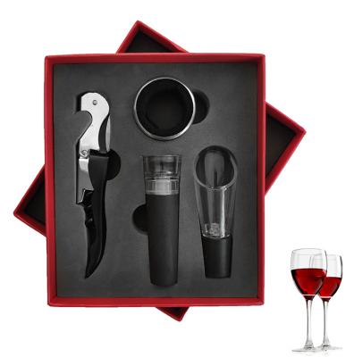 China Cork Gift Box Opener Tool Stored Accessories Amazon 4 Piece Best Seller Stainless Steel Wine Stocked Products Sets Custom Logo for sale