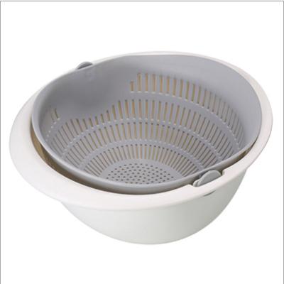 China New double-layer sustainable cavity fruits and vegetables sustainable detachable drain basket, multifunctional vegetable washing fruit basket for sale