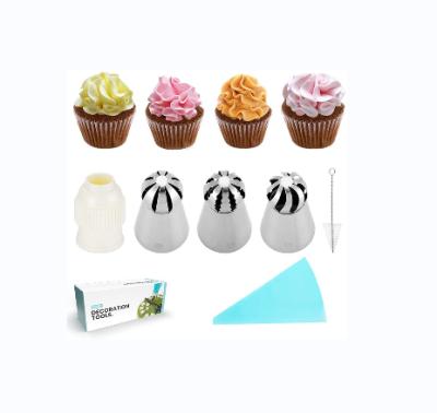 China Viable Russian Pissing Kit Set Of Tips For Cake Cupcake Cookie Decorating Reusable Silicone Pastry Bag for sale