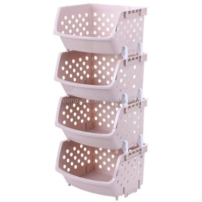 China Viable Multi-Layer Plastic Kids Play Stack Mail Storage Sorting Tray Bathroom Laundry Organizer Home Decor Open 3-Layer Display Rack for sale