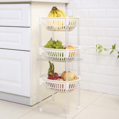 China Durable 4 Tiers Round Shape Kitchen Bathroom Storage Plastic Rack And Shelves For Kitchen Bathroom, Kitchen Storage Rack Rack for sale