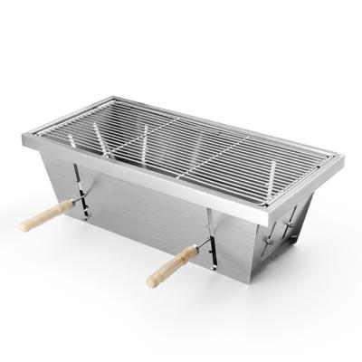 China 2022 QCOEM-LY2 Portable Camping Stainless Steel Charcoal Fold Easily Assembled Grill for sale