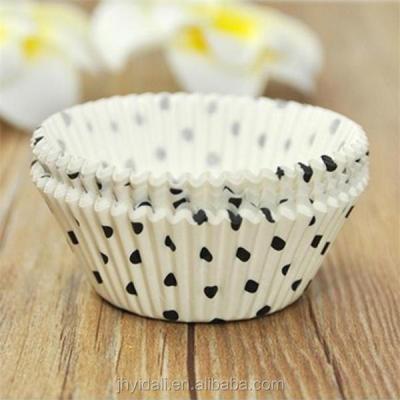 China Single Wall Black Polka Dots White Paper Baking Cup Cupcake Mug for sale